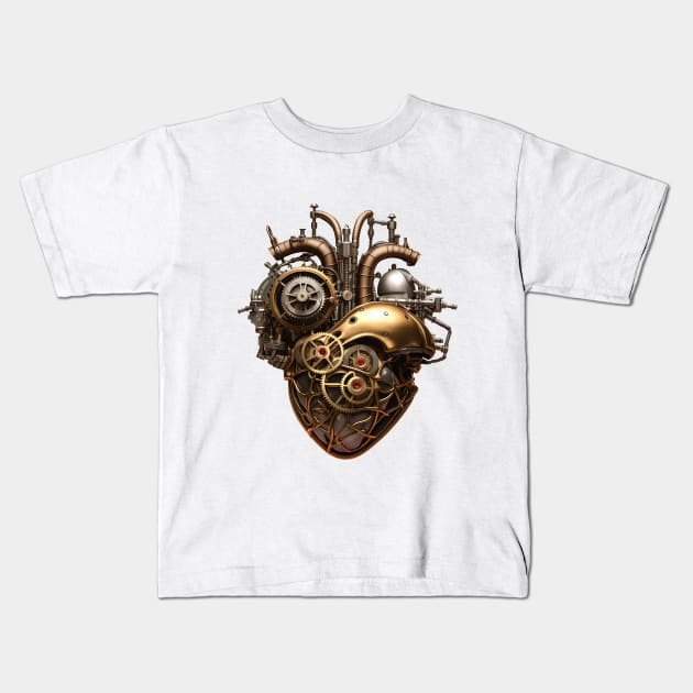 Steampunk Heart Kids T-Shirt by NatureMagick